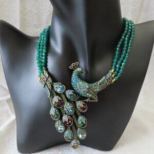 Heidi Daus Peacock Necklace and earrings